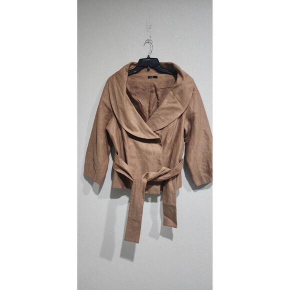 AUTRE TON PARIS Brown Belted Blazer Jacket Size 44 - Picture 2 of 9